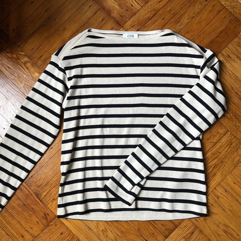 COS Striped Boat-Neck Knit Top - NWOT